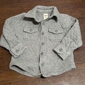 OshKosh B'gosh Gray Button Down Shirt with Quilted Texture